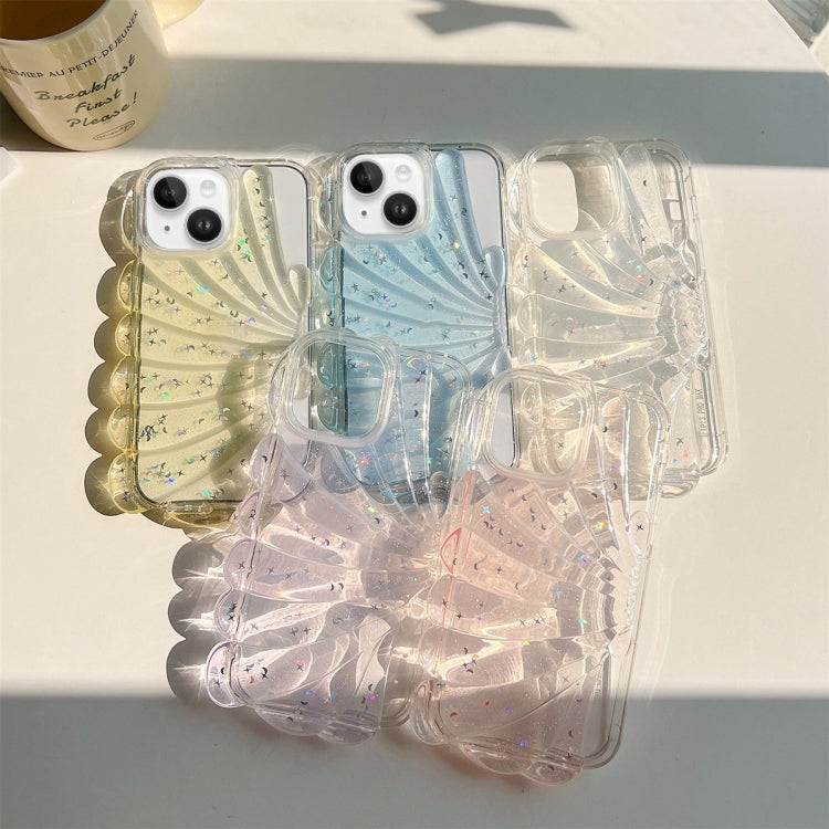 For iPhone 13 Glitter Shell Texture Epoxy TPU Phone Case