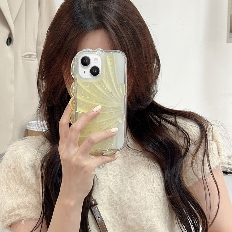 For iPhone 13 Glitter Shell Texture Epoxy TPU Phone Case