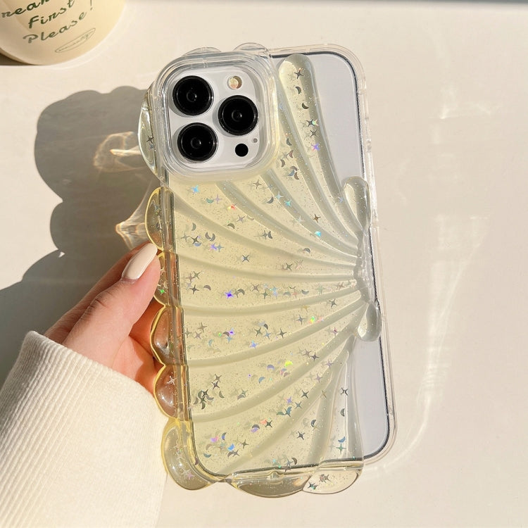 For iPhone 12 Pro Glitter Shell Texture Epoxy TPU Phone Case