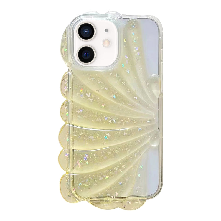 For iPhone 12 Glitter Shell Texture Epoxy TPU Phone Case
