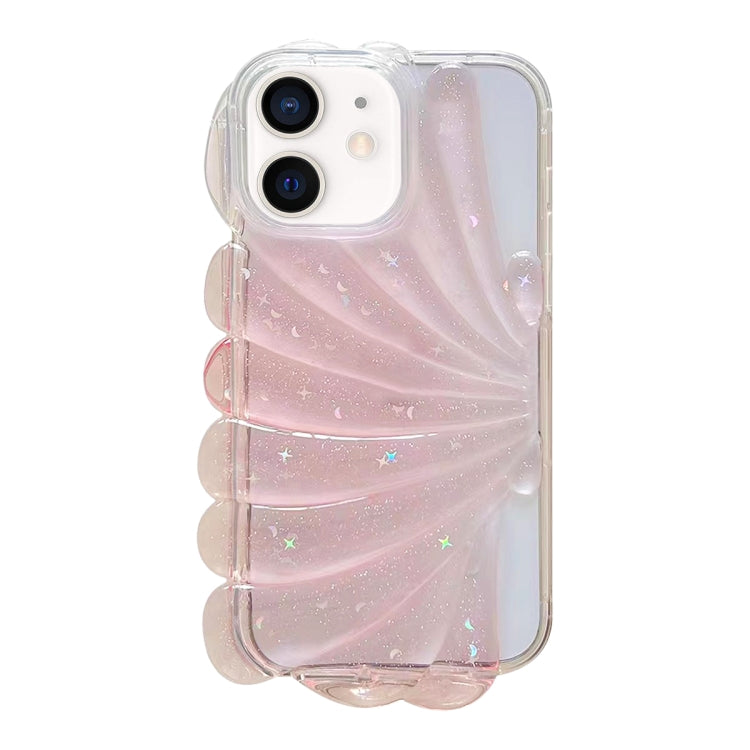 For iPhone 12 Glitter Shell Texture Epoxy TPU Phone Case