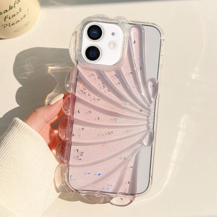 For iPhone 12 Glitter Shell Texture Epoxy TPU Phone Case