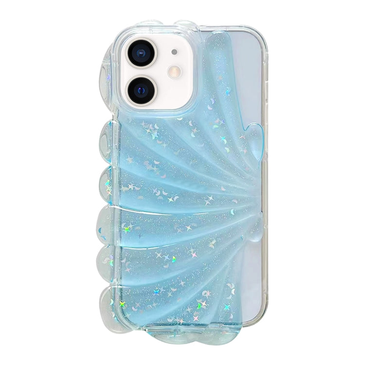 For iPhone 12 Glitter Shell Texture Epoxy TPU Phone Case