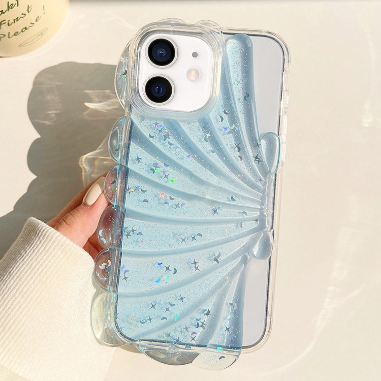 For iPhone 12 Glitter Shell Texture Epoxy TPU Phone Case