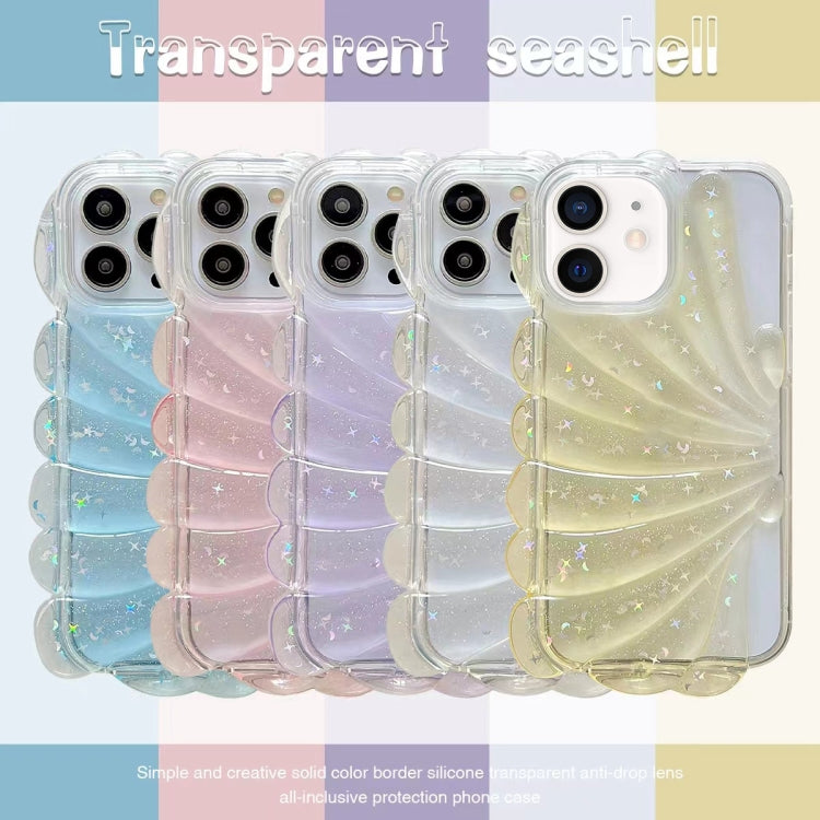 For iPhone 12 Glitter Shell Texture Epoxy TPU Phone Case