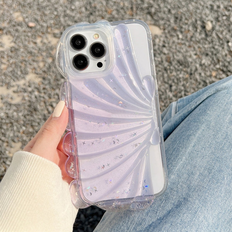 For iPhone 11 Pro Max Glitter Shell Texture Epoxy TPU Phone Case