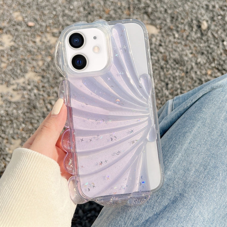 For iPhone 11 Glitter Shell Texture Epoxy TPU Phone Case