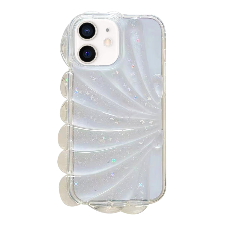 For iPhone 11 Glitter Shell Texture Epoxy TPU Phone Case