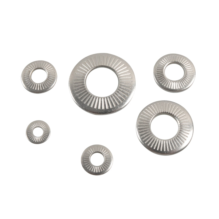 A7757 220 in 1 6 Sizes 304 Stainless Steel Conical Knurled Spring Washer Assortment Kit