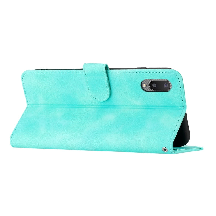 For Samsung Galaxy A02 EU Version Heart Pattern Skin Feel Leather Phone Case