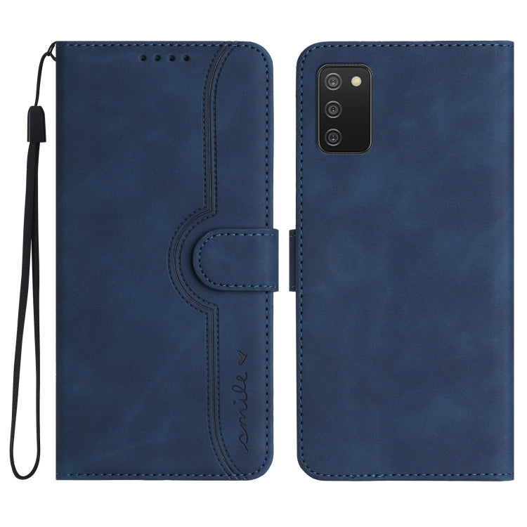 For Samsung Galaxy A02s 164mm Heart Pattern Skin Feel Leather Phone Case