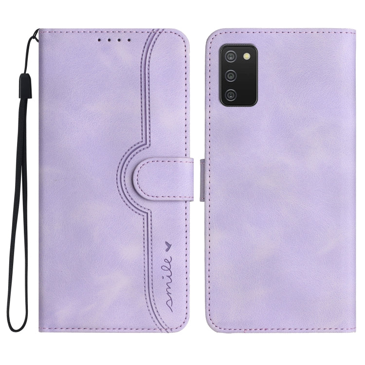 For Samsung Galaxy A02s 164mm Heart Pattern Skin Feel Leather Phone Case