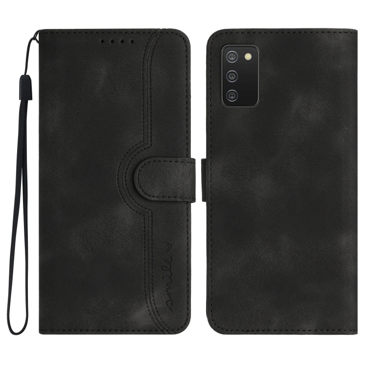 For Samsung Galaxy A02s 164mm Heart Pattern Skin Feel Leather Phone Case