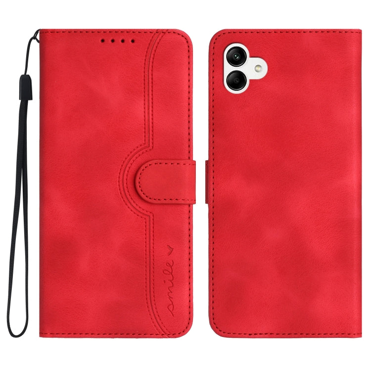 For Samsung Galaxy A04e Heart Pattern Skin Feel Leather Phone Case