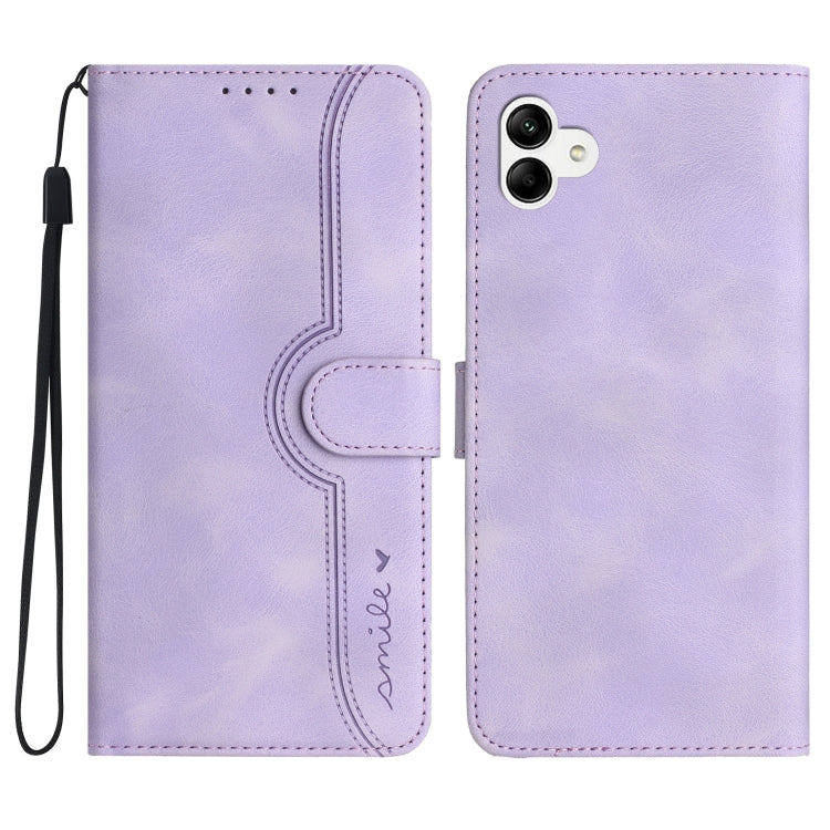 For Samsung Galaxy A04e Heart Pattern Skin Feel Leather Phone Case