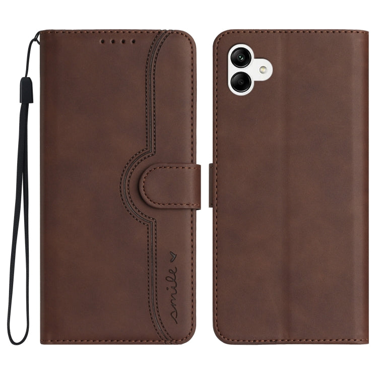For Samsung Galaxy A04e Heart Pattern Skin Feel Leather Phone Case