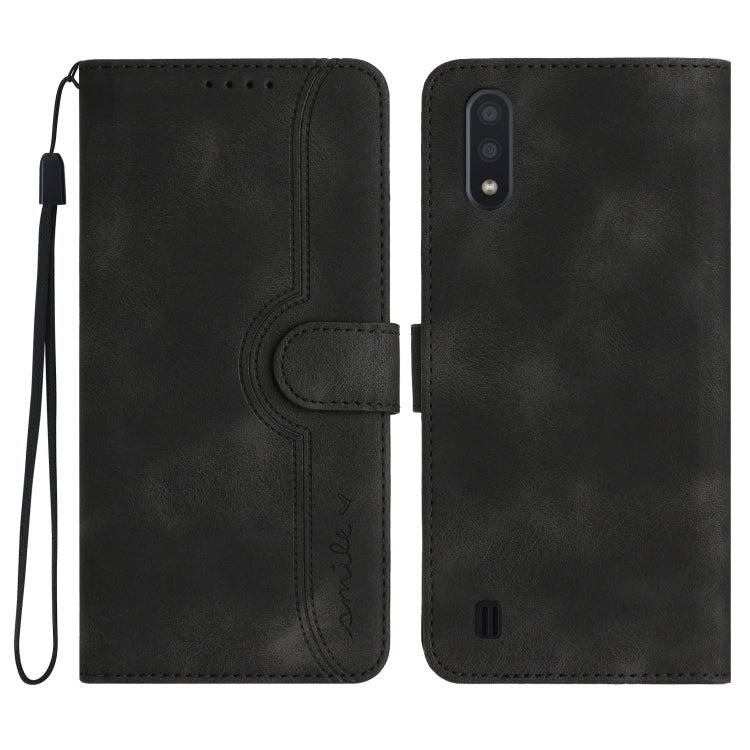 For Samsung Galaxy A10/M10 Heart Pattern Skin Feel Leather Phone Case