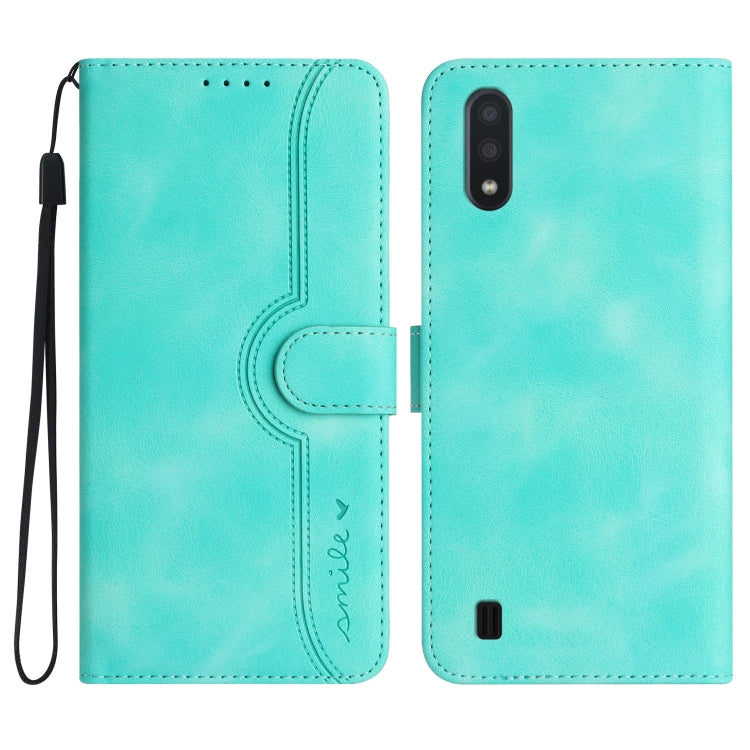 For Samsung Galaxy A10/M10 Heart Pattern Skin Feel Leather Phone Case