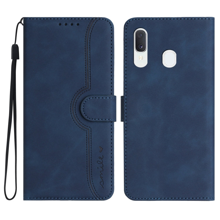 For Samsung Galaxy A20/A30 Heart Pattern Skin Feel Leather Phone Case