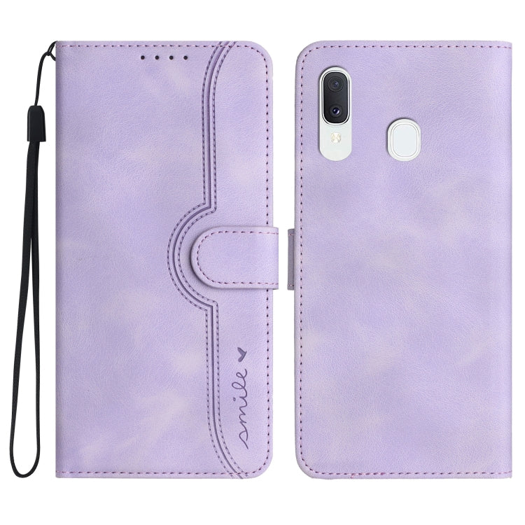 For Samsung Galaxy A20/A30 Heart Pattern Skin Feel Leather Phone Case