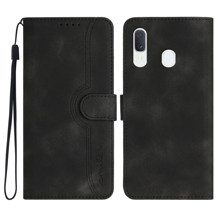 For Samsung Galaxy A20/A30 Heart Pattern Skin Feel Leather Phone Case