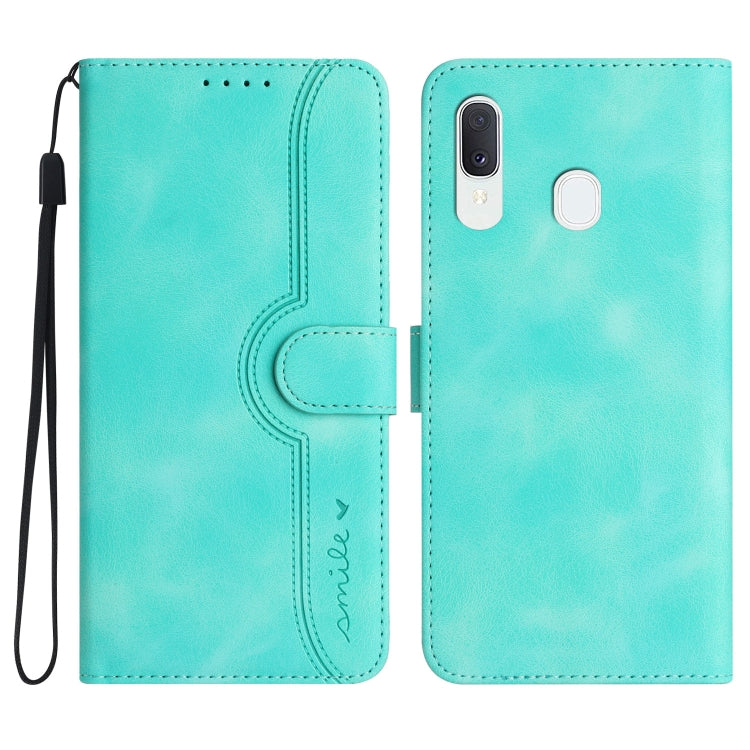 For Samsung Galaxy A20/A30 Heart Pattern Skin Feel Leather Phone Case