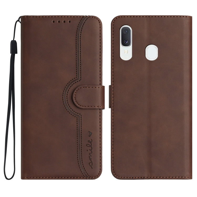 For Samsung Galaxy A20/A30 Heart Pattern Skin Feel Leather Phone Case