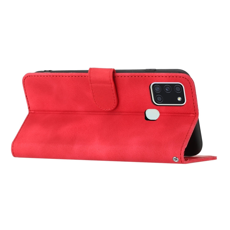 For Samsung Galaxy A21s Heart Pattern Skin Feel Leather Phone Case