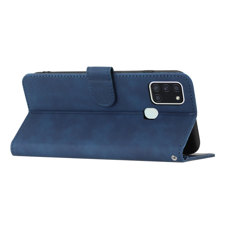 For Samsung Galaxy A21s Heart Pattern Skin Feel Leather Phone Case