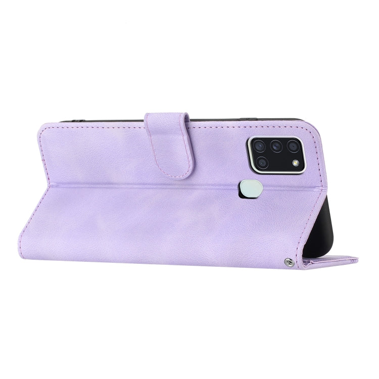 For Samsung Galaxy A21s Heart Pattern Skin Feel Leather Phone Case