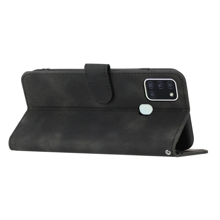 For Samsung Galaxy A21s Heart Pattern Skin Feel Leather Phone Case