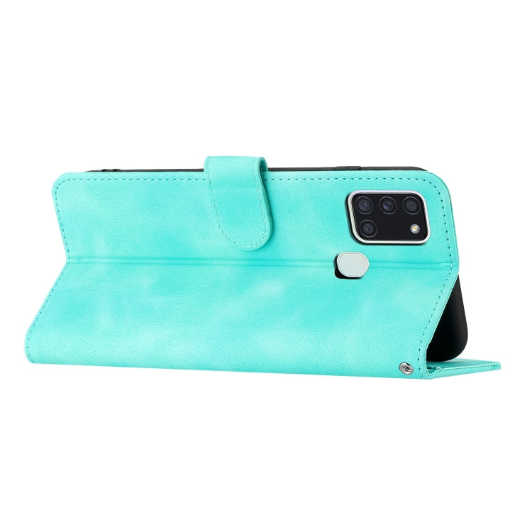 For Samsung Galaxy A21s Heart Pattern Skin Feel Leather Phone Case