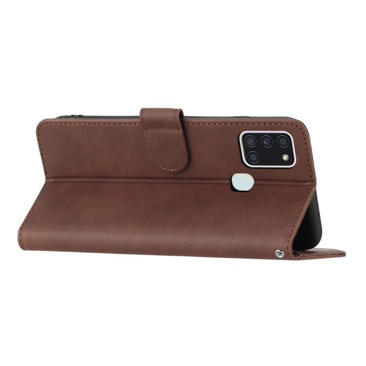 For Samsung Galaxy A21s Heart Pattern Skin Feel Leather Phone Case