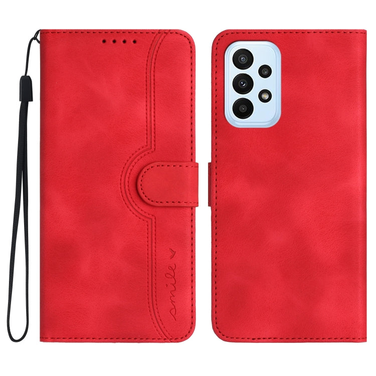 For Samsung Galaxy A23 4G Heart Pattern Skin Feel Leather Phone Case