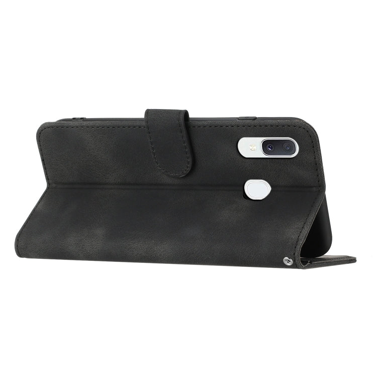 For Samsung Galaxy A40 Heart Pattern Skin Feel Leather Phone Case