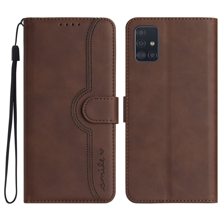 For Samsung Galaxy A51 4G Heart Pattern Skin Feel Leather Phone Case