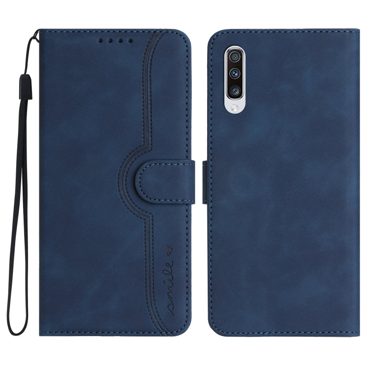 For Samsung Galaxy A70 Heart Pattern Skin Feel Leather Phone Case