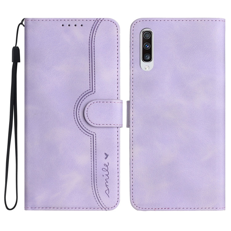 For Samsung Galaxy A70 Heart Pattern Skin Feel Leather Phone Case