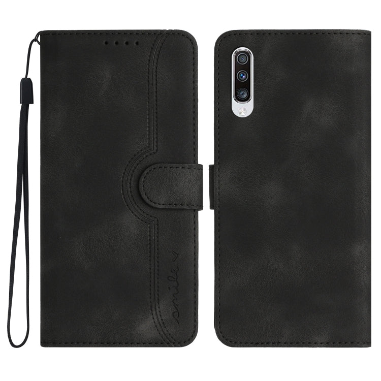 For Samsung Galaxy A70 Heart Pattern Skin Feel Leather Phone Case