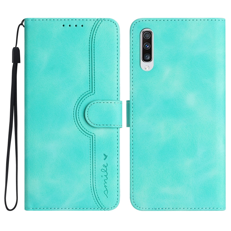 For Samsung Galaxy A70 Heart Pattern Skin Feel Leather Phone Case