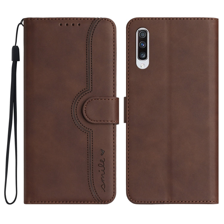 For Samsung Galaxy A70 Heart Pattern Skin Feel Leather Phone Case