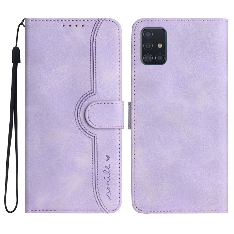 For Samsung Galaxy A71 5G Heart Pattern Skin Feel Leather Phone Case