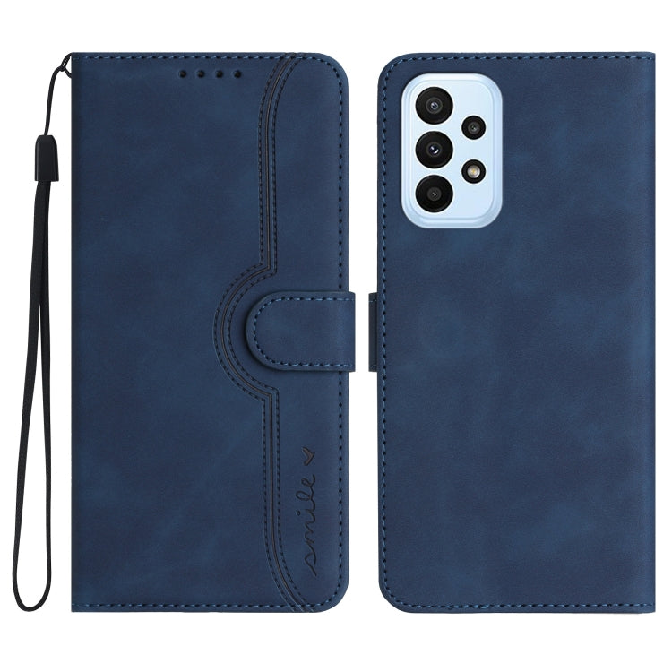 For Samsung Galaxy A73 5G Heart Pattern Skin Feel Leather Phone Case