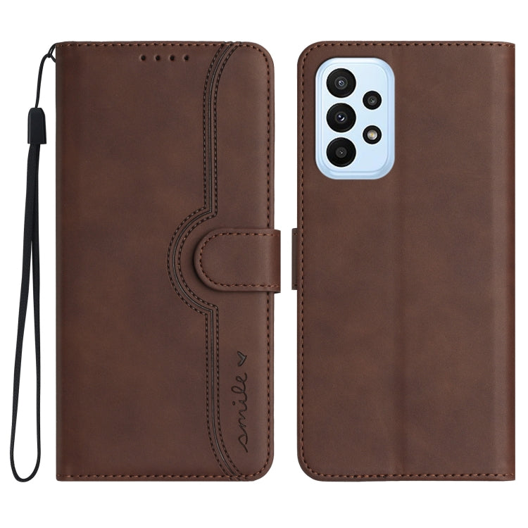 For Samsung Galaxy A73 5G Heart Pattern Skin Feel Leather Phone Case