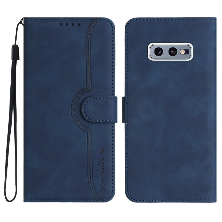 For Samsung Galaxy S10e Heart Pattern Skin Feel Leather Phone Case