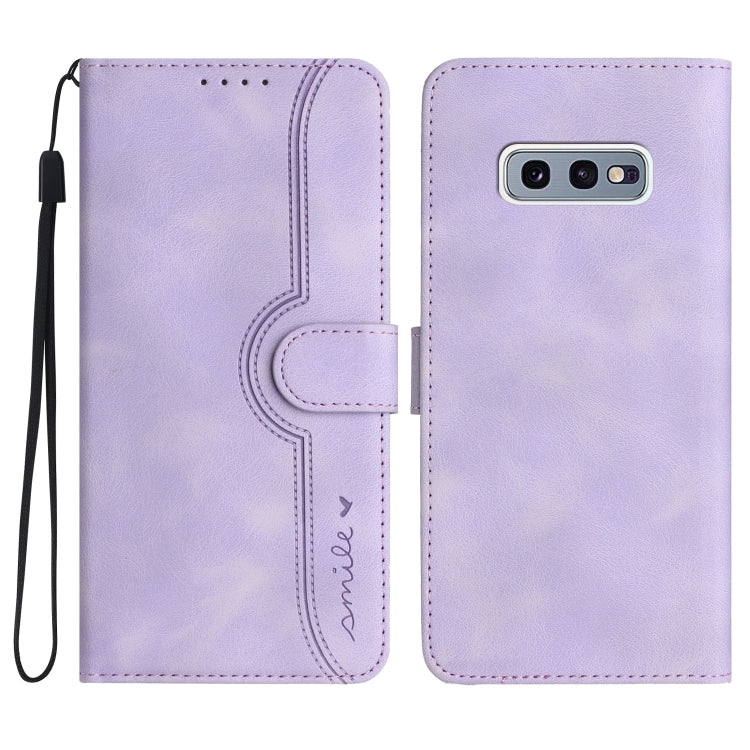 For Samsung Galaxy S10e Heart Pattern Skin Feel Leather Phone Case