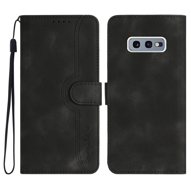 For Samsung Galaxy S10e Heart Pattern Skin Feel Leather Phone Case