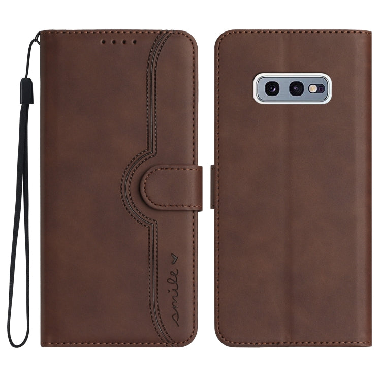 For Samsung Galaxy S10e Heart Pattern Skin Feel Leather Phone Case