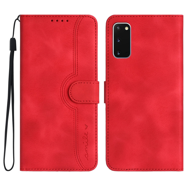 For Samsung Galaxy S20 Heart Pattern Skin Feel Leather Phone Case