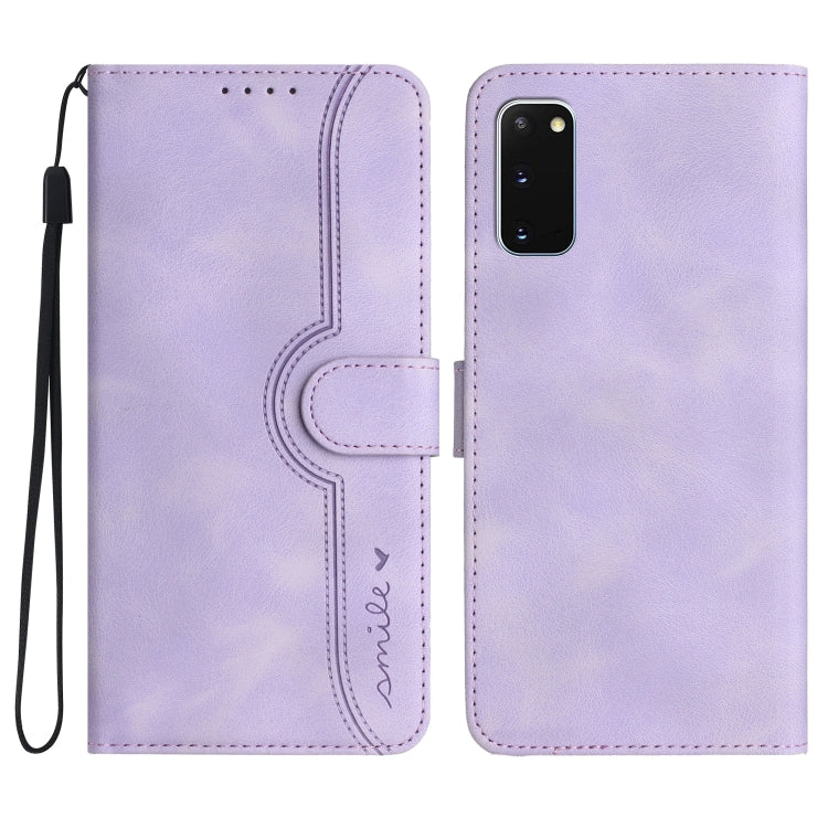 For Samsung Galaxy S20 Heart Pattern Skin Feel Leather Phone Case